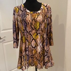 Attitudes by Renee Multicolor Snake Print Tunic